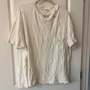 We The Free Washed Cream Short Sleeve Pocket Tee